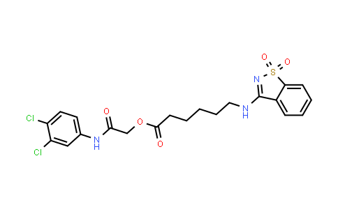 DY831358 | 736955-23-0 | 2-((3,4-Dichlorophenyl)amino)-2-oxoethyl 6-((1,1-dioxidobenzo[d]isothiazol-3-yl)amino)hexanoate