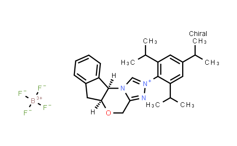 CAS No. 1827720-97-7, (5aS,10bR)-2-(2,4,6-Triisopropylphenyl)-5a,10b-dihydro-4H,6H-indeno[2,1-b][1,2,4]triazolo[4,3-d][1,4]oxazin-2-ium tetrafluoroborate