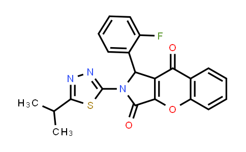 620589-62-0 | 1-(2-氟苯基)-2-[5-(丙-2-基)-1,3,4-噻二唑-2-基]-1H,2H,3H,9H-色基[2,3-c]吡咯-3,9-二酮