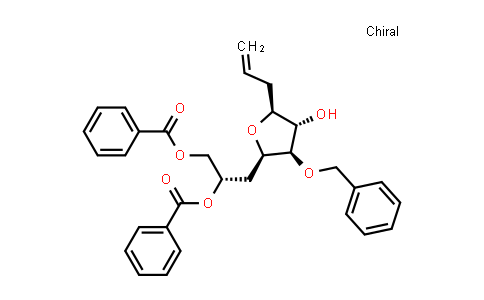 546141-24-6 | (S)-3-((2R,3R,4S,5S)-5-allyl-3-(benzyloxy)-4-hydroxytetrahydrofuran-2-yl)propane-1,2-diyl dibenzoate