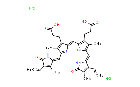 55482-27-4 | 3-(2-((Z)-(3-(2-羧乙基)-4-甲基-5-((Z)-(3-甲基-5-氧代-4-乙烯基-1,5-二氢-2H-吡咯-2-亚基)甲基)-2H-吡咯-3-亚基)甲基)-4-甲基-5-((Z)-(4-甲基-5-氧代-3-乙烯基-1,5-二氢-2H-吡咯-2-亚基）甲基)-1H-吡咯-3-基)丙酸二盐酸盐