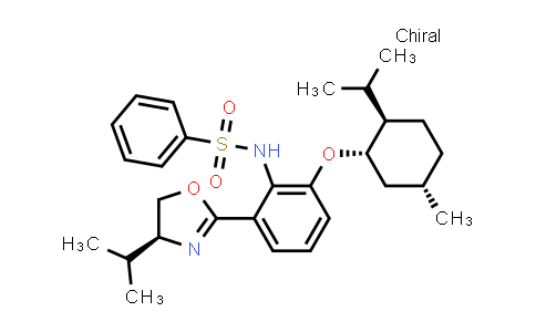 MC834348 | 1192815-31-8 | N-[2-[(4S)-4,5-ジヒドロ-4-(1-メチルエチル)-2-オキサゾリル]-6-[[(1S,2R,5S)-5-メチル-2-(1-メチルエチル)シクロヘキシル]オキシ]フェニル]ベンゼンスルホンアミド