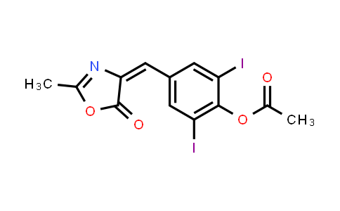 MC834369 | 93087-37-7 | (E)-2,6-diiodo-4-((2-methyl-5-oxooxazol-4(5H)-ylidene)methyl)phenyl acetate