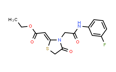 735335-61-2 | Ethyl 2-(3-(2-((3-fluorophenyl)amino)-2-oxoethyl)-4-oxothiazolidin-2-ylidene)acetate