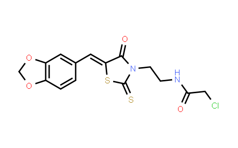 MC834793 | 885524-38-9 | N-[2-[5-(1,3-Benzodioxol-5-ylmethylene)-4-oxo-2-thioxo-3-thiazolidinyl]ethyl]-2-chloroacetamide