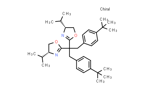 CAS No. 2757082-34-9, (4R,4'R)-2,2'-(1,3-Bis(4-(tert-butyl)phenyl)propane-2,2-diyl)bis(4-isopropyl-4,5-dihydrooxazole)