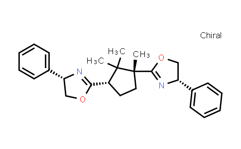 MC835436 | 906653-74-5 | Oxazole, 2,2′-[(1R,3S)-1,2,2-trimethyl-1,3-cyclopentanediyl]bis[4,5-dihydro-4-phenyl-, (4S,4′S)-