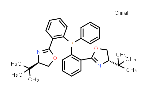 642491-11-0 | Oxazole, 2,2′-[(phenylphosphinidene)di-2,1-phenylene]bis[4-(1,1-dimethylethyl)-4,5-dihydro-, (4S,4′S)-