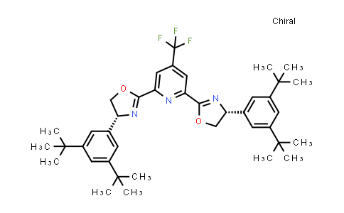 DY835488 | 2808461-12-1 | (4R,4'R)-2,2'-(4-(Trifluoromethyl)pyridine-2,6-diyl)bis(4-(3,5-di-tert-butylphenyl)-4,5-dihydrooxazole)
