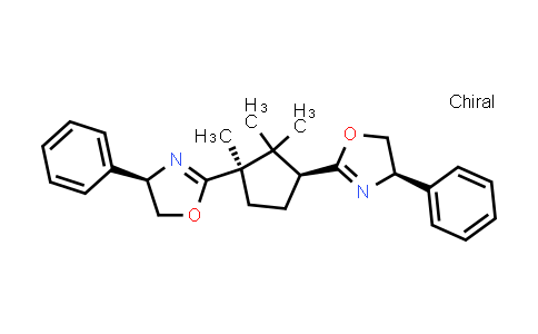 906653-75-6 | Oxazole, 2,2′-[(1R,3S)-1,2,2-trimethyl-1,3-cyclopentanediyl]bis[4,5-dihydro-4-phenyl-, (4R,4′R)-