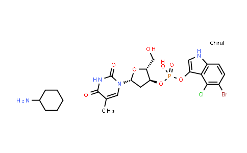 341973-00-0 | 环己胺5-溴-4-氯-1H-吲哚-3-基((2R,3S,5R)-2-(羟甲基)-5-(5-甲基-2,4-二氧代-3,4-二氢嘧啶-)1(2H)-基)四氢呋喃-3-基)磷酸酯