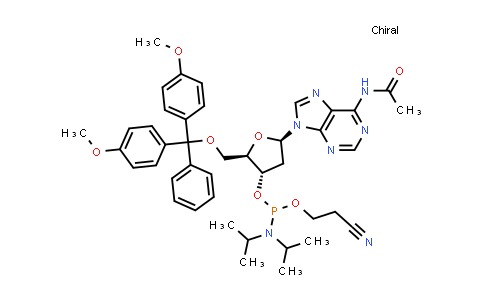 DY839720 | 1027734-01-5 | (2R,3S,5R)-5-(6-乙酰氨基-9H-嘌呤-9-基)-2-((双(4-甲氧基苯基)(苯基)甲氧基)甲基)四氢呋喃-3-基 (2-氰基乙基)二异丙基亚磷酰胺
