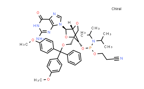 DY839735 | 207131-17-7 | (1R,3R,4R,7S)-3-(2-氨基-6-氧代-1H-嘌呤-9(6H)-基)-1-((双(4-甲氧基苯基)(苯基)甲氧基)甲基)-2,5-二氧杂环[2.2.1]庚烷-7-基(2-氰基乙基)二异丙基磷酰胺