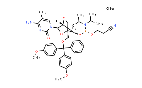 1184723-53-2 | (1R,3R,4R,7S)-3-(4-氨基-5-甲基-2-氧代嘧啶-1(2H)-基)-1-((双(4-甲氧基苯基)(苯基)甲氧基)甲基)-2,5-二氧杂环[2.2.1]庚烷-7-基(2-氰基乙基)二异丙基磷酰胺