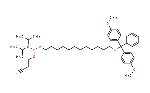 CAS No. 158665-27-1, 12-(Bis(4-methoxyphenyl)(phenyl)methoxy)dodecyl (2-cyanoethyl) diisopropylphosphoramidite