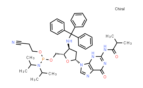 CAS No. 195375-66-7, N2-Isobutyryl-3'-(trityl)amino-2', 3'-dideoxyguanosine-5'-cyanoethyl Phosphoramidite