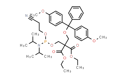 MC839787 | 171285-25-9 | Diethyl 2-((bis(4-methoxyphenyl)(phenyl)methoxy)methyl)-2-((((2-cyanoethoxy)(diisopropylamino)phosphanyl)oxy)methyl)malonate