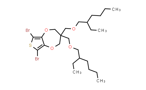 CAS No. 700817-08-9, 6,8-Dibromo-3,3-bis(((2-ethylhexyl)oxy)methyl)-3,4-dihydro-2H-thieno[3,4-b][1,4]dioxepine