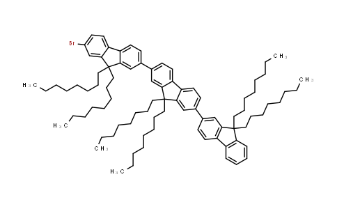 CAS No. 409093-95-4, 2,2′:7′,2′′-Ter-9H-fluorene, 7-bromo-9,9,9′,9′,9′′,9′′-hexaoctyl-