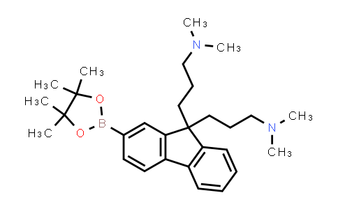 CAS No. 2374231-75-9, 3,3'-(2-(4,4,5,5-Tetramethyl-1,3,2-dioxaborolan-2-yl)-9H-fluorene-9,9-diyl)bis(N,N-dimethylpropan-1-amine)