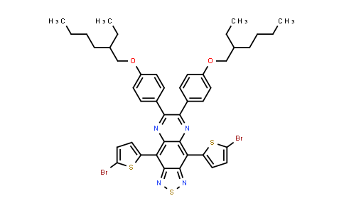 CAS No. 1000000-25-8, 4,9-双(5-溴-2-噻吩基)-6,7-双[4-[(2-乙基己基)氧基]苯基][1,2,5]噻二唑[3,4-g]喹喔啉