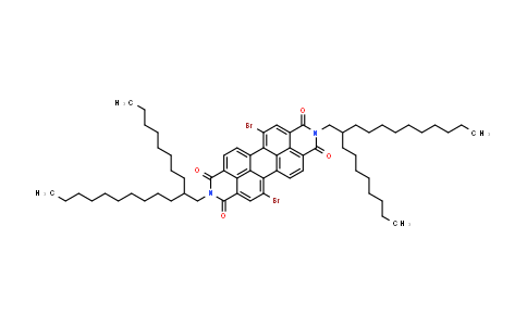 CAS No. 1100243-37-5, 5,12-二溴-2,9-双(2-辛基十二烷基)蒽[2,1,9-def:6,5,10-d'e'f']二异喹啉-1,3,8,10(2H,9H)-四氢萘酮