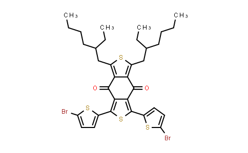 DY840401 | 1415929-78-0 | 1,3-二(5-溴噻吩-2-基)-5,7-双(2-乙基己基)苯并[1,2-C:4,5-C']二噻吩-4,8-二酮