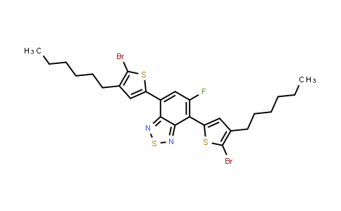 CAS No. 1352921-51-7, 4,7-双(5-溴-4-己基噻吩-2-基)-5-氟苯并[c][1,2,5]噻二唑