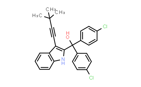 MC840573 | 2416016-45-8 | 双(4-氯苯基)(3-(3,3-二甲基丁-1-炔-1-基)-1H-吲哚-2-基)甲醇