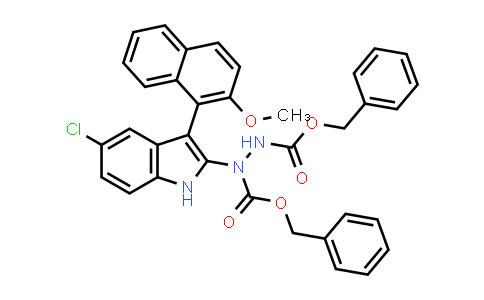 2379821-09-5 | Dibenzyl 1-(5-chloro-3-(2-methoxynaphthalen-1-yl)-1H-indol-2-yl)hydrazine-1,2-dicarboxylate