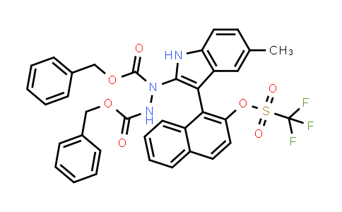 2379826-94-3 | Dibenzyl 1-(5-methyl-3-(2-(((trifluoromethyl)sulfonyl)oxy)naphthalen-1-yl)-1H-indol-2-yl)hydrazine-1,2-dicarboxylate