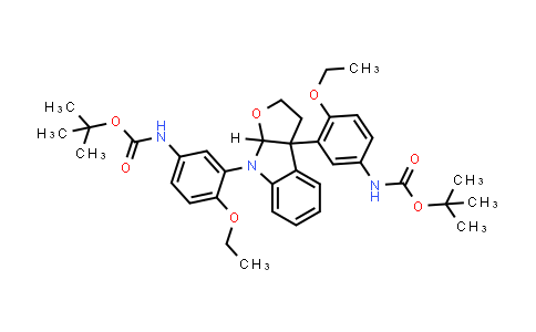 DY840802 | 2144818-02-8 | tert-Butyl N-{3-[(3aR,8aR)-8-(5-{[(tert-butoxy)carbonyl]amino}-2-ethoxyphenyl)-2H,3H,3aH,8H,8aH-furo[2,3-b]indol-3a-yl]-4-ethoxyphenyl}carbamate