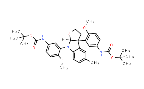 MC840807 | 2144817-95-6 | tert-Butyl N-{3-[(3aR,8aR)-8-(5-{[(tert-butoxy)carbonyl]amino}-2-methoxyphenyl)-5-methyl-2H,3H,3aH,8H,8aH-furo[2,3-b]indol-3a-yl]-4-methoxyphenyl}carbamate