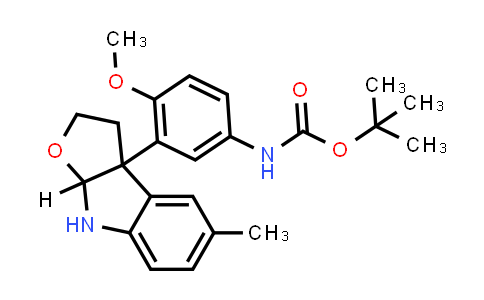 2144818-10-8 | rel-tert-Butyl (4-methoxy-3-((3aR,8aR)-5-methyl-3,3a,8,8a-tetrahydro-2H-furo[2,3-b]indol-3a-yl)phenyl)carbamate