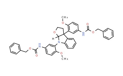 2144818-04-0 | N-{3-[(3aR,8aR)-3a-(5-{[(苄氧基)羰基]氨基}-2-甲氧基苯基)-2H,3H,3aH,8H,8aH-呋喃并[2,3-b]吲哚-8-基]-4-甲氧基苯基}氨基甲酸苄酯