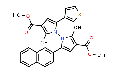 DY840864 | 2764870-85-9 | Dimethyl 2,2'-dimethyl-5-(naphthalen-2-yl)-5'-(thiophen-3-yl)-[1,1'-bipyrrole]-3,3'-dicarboxylate