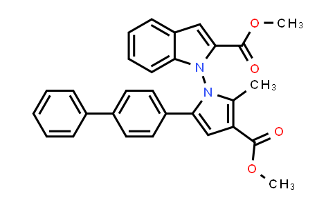 2764870-37-1 | 1-(5-([1,1'-联苯基]-4-基)-3-(甲氧羰基)-2-甲基-1H-吡咯-1-基)-1H-吲哚-2-羧酸甲酯