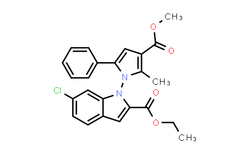 2764870-12-2 | Ethyl 6-chloro-1-(3-(methoxycarbonyl)-2-methyl-5-phenyl-1H-pyrrol-1-yl)-1H-indole-2-carboxylate