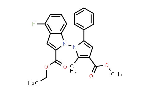 2764870-06-4 | Ethyl 4-fluoro-1-(3-(methoxycarbonyl)-2-methyl-5-phenyl-1H-pyrrol-1-yl)-1H-indole-2-carboxylate