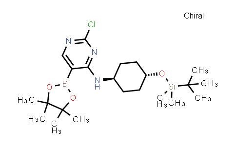 MC841517 | 2304631-70-5 | N-[trans-4-[tert-butyl(dimethyl)silyl]oxycyclohexyl]-2-chloro-5-(4,4,5,5-tetramethyl-1,3,2-dioxaborolan-2-yl)pyrimidin-4-amine