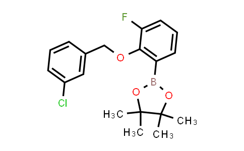 CAS No. 2246552-96-3, 2-[2-[(3-chlorophenyl)methoxy]-3-fluoro-phenyl]-4,4,5,5-tetramethyl-1,3,2-dioxaborolane