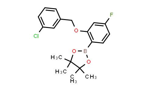 CAS No. 2246875-97-6, 2-[2-[(3-chlorophenyl)methoxy]-4-fluoro-phenyl]-4,4,5,5-tetramethyl-1,3,2-dioxaborolane