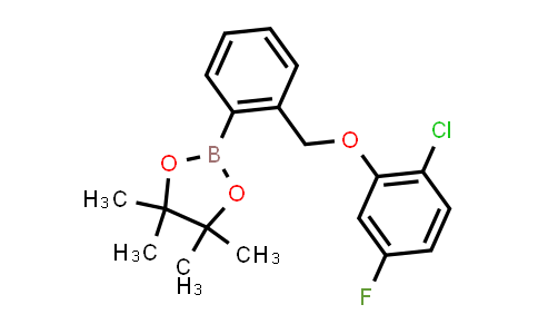 CAS No. 2246845-09-8, 2-[2-[(2-chloro-5-fluoro-phenoxy)methyl]phenyl]-4,4,5,5-tetramethyl-1,3,2-dioxaborolane