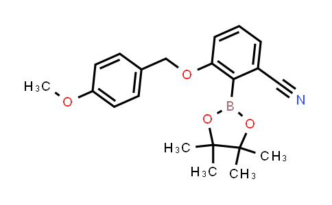 CAS No. 2250340-20-4, 3-[(4-methoxyphenyl)methoxy]-2-(4,4,5,5-tetramethyl-1,3,2-dioxaborolan-2-yl)benzonitrile