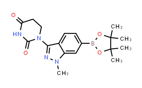 CAS No. 2654822-43-0, 1-[1-methyl-6-(4,4,5,5-tetramethyl-1,3,2-dioxaborolan-2-yl)indazol-3-yl]hexahydropyrimidine-2,4-dione