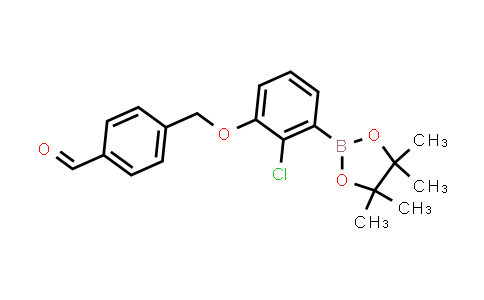 CAS No. 2480123-98-4, 4-[[2-chloro-3-(4,4,5,5-tetramethyl-1,3,2-dioxaborolan-2-yl)phenoxy]methyl]benzaldehyde