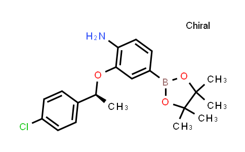CAS No. 2755875-93-3, 2-[(1S)-1-(4-chlorophenyl)ethoxy]-4-(4,4,5,5-tetramethyl-1,3,2-dioxaborolan-2-yl)aniline