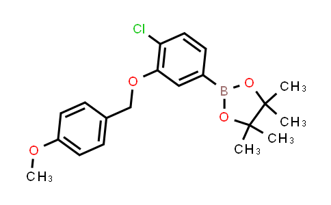 CAS No. 956034-27-8, 2-[4-chloro-3-[(4-methoxyphenyl)methoxy]phenyl]-4,4,5,5-tetramethyl-1,3,2-dioxaborolane