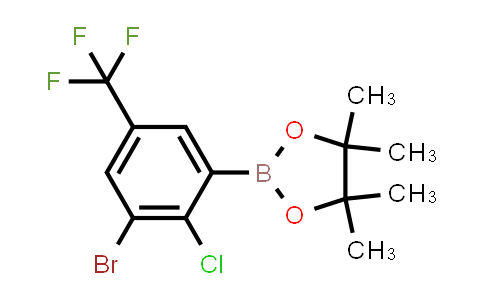 CAS No. 2223055-32-9, 2-[3-bromo-2-chloro-5-(trifluoromethyl)phenyl]-4,4,5,5-tetramethyl-1,3,2-dioxaborolane