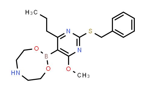 CAS No. 130985-69-2, 2-(2-benzylsulfanyl-4-methoxy-6-propyl-pyrimidin-5-yl)-1,3,6,2-dioxazaborocane